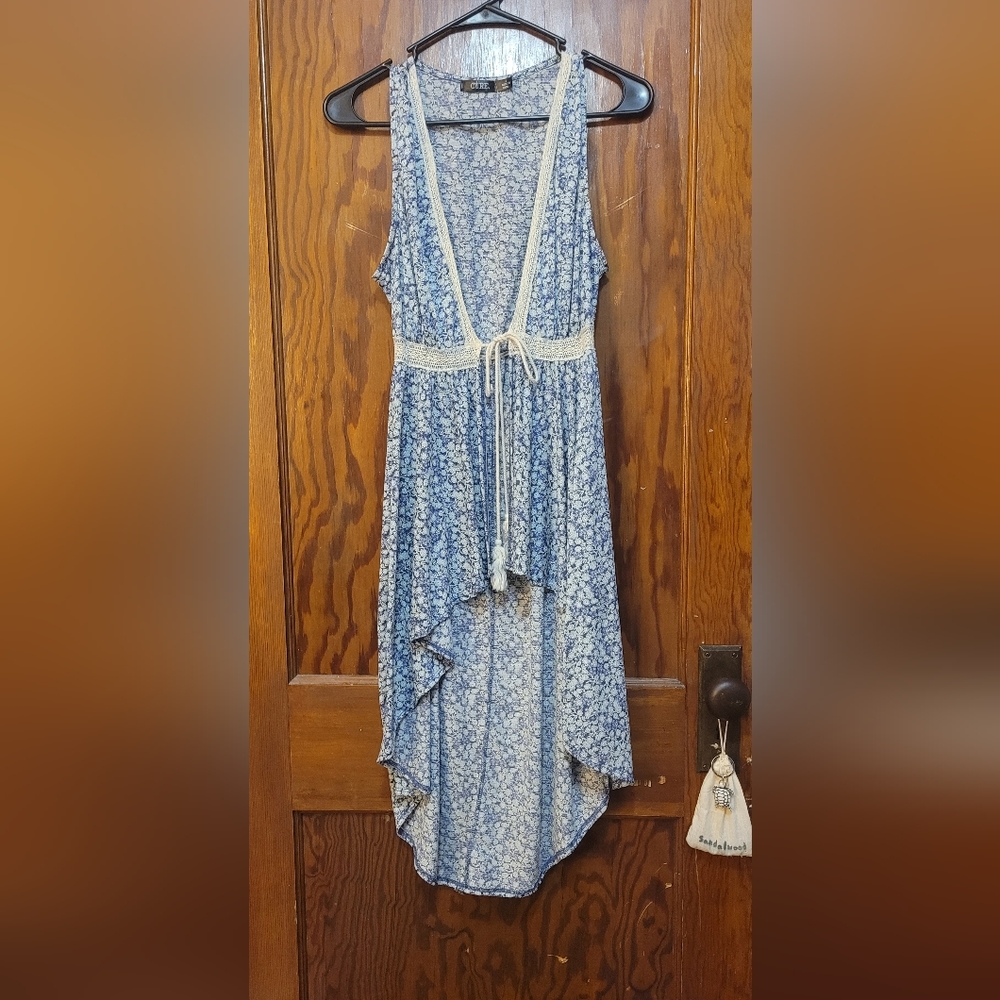 Blue floral shawl